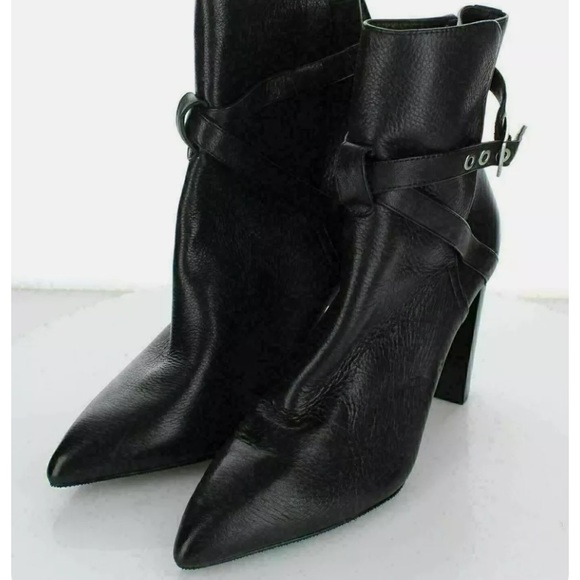 New Designer PAIGE Real Leather Pointed Heeled Ankle Boots Booties Heels 9 - Picture 9 of 9